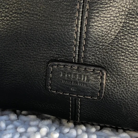 🚨B2G1 FOSSIL Black Leather Hobo Bag Purse - Picture 9 of 14